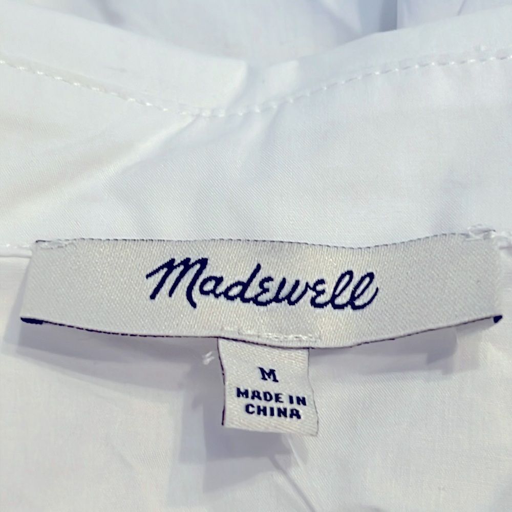 NWT Madewell Depeche Mini White Button-Up Dress Medium - Picture 3 of 9